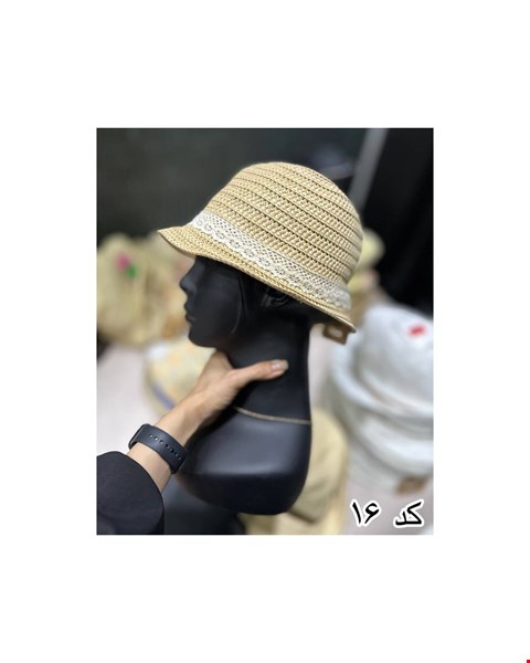 کلاه حصیری طرح نوار دوزی